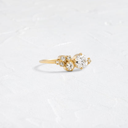 Bezel & Cluster Style-Round Lab Grown Diamond Engagement Ring