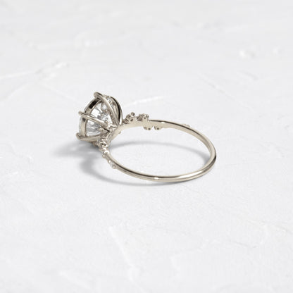 Cluster with Hidden Stone-Round Lab Grown Diamond Engagement Ring