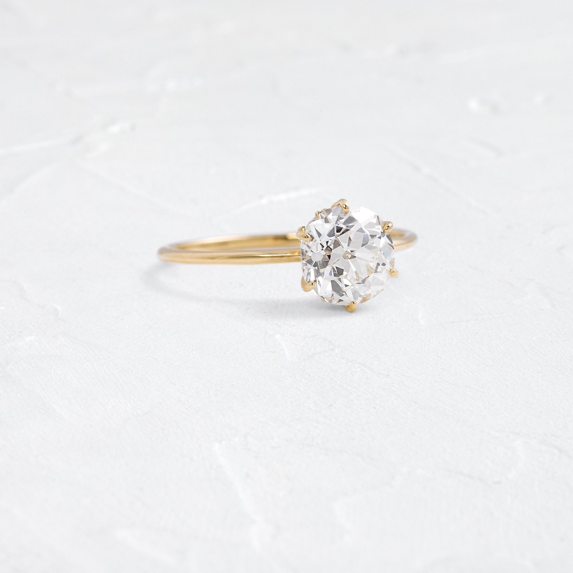 Solitaire with Hidden Stones-Round Lab Grown Diamond Engagement Ring