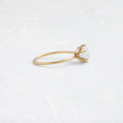 Solitaire with Hidden Stones-Round Lab Grown Diamond Engagement Ring