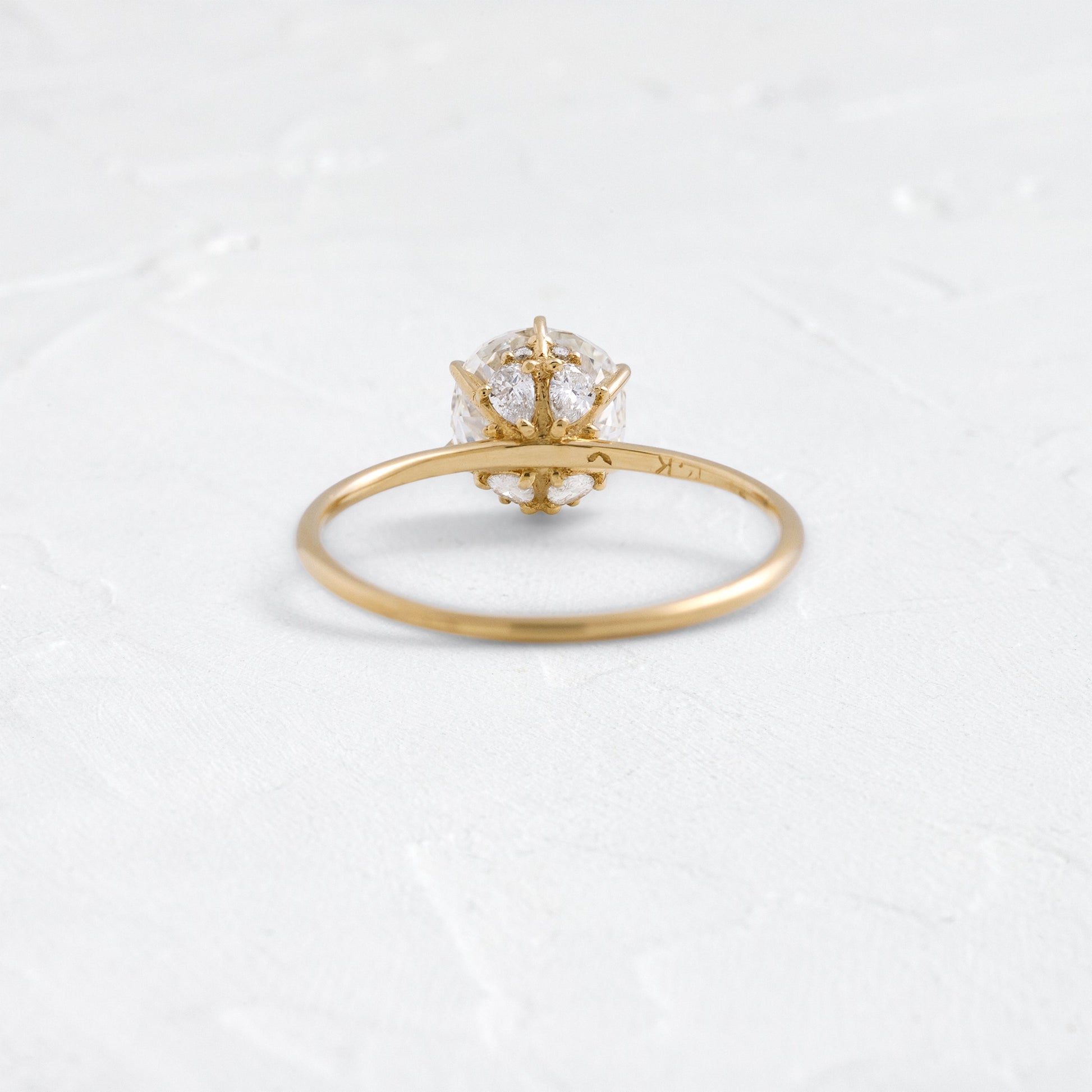 Solitaire with Hidden Stones-Round Lab Grown Diamond Engagement Ring