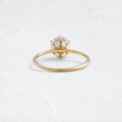 Solitaire with Hidden Stones-Round Lab Grown Diamond Engagement Ring