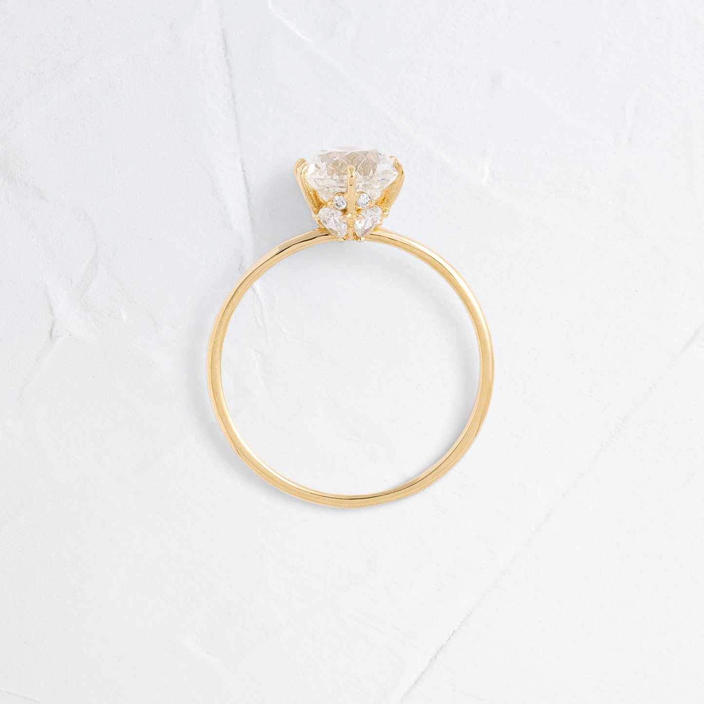 Solitaire with Hidden Stones-Round Lab Grown Diamond Engagement Ring