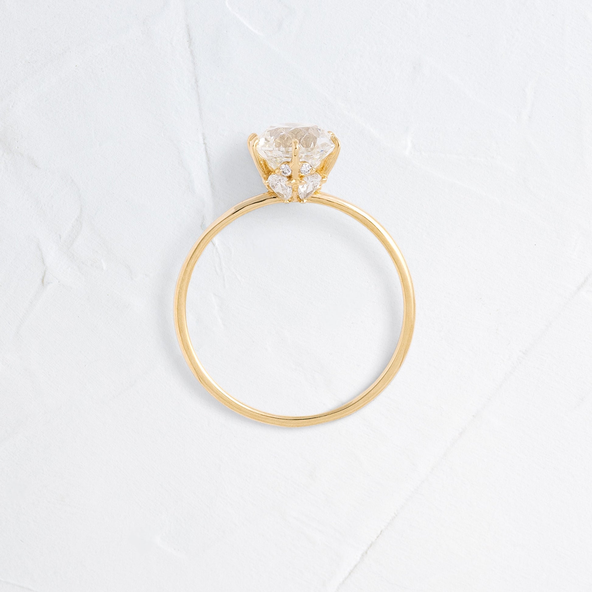 Solitaire with Hidden Stones-Round Lab Grown Diamond Engagement Ring