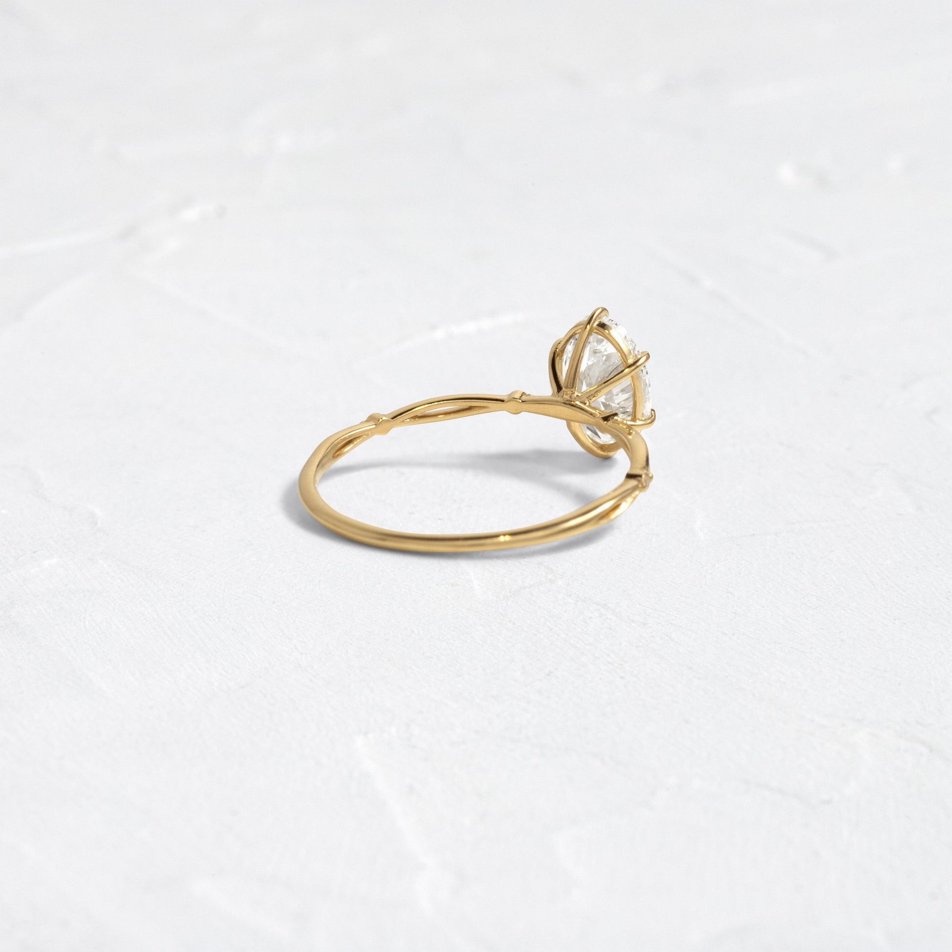 Criss Cross Dainty Pave-Oval Lab Grown Diamond Engagement Ring