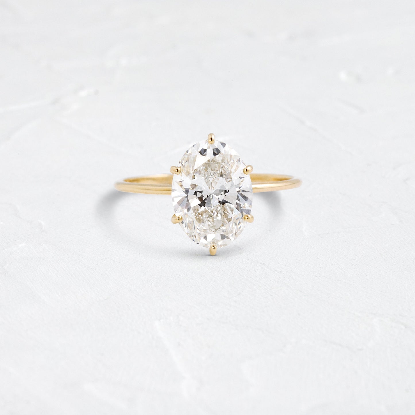 Solitaire Six Prong-Oval Lab Grown Diamond Engagement Ring