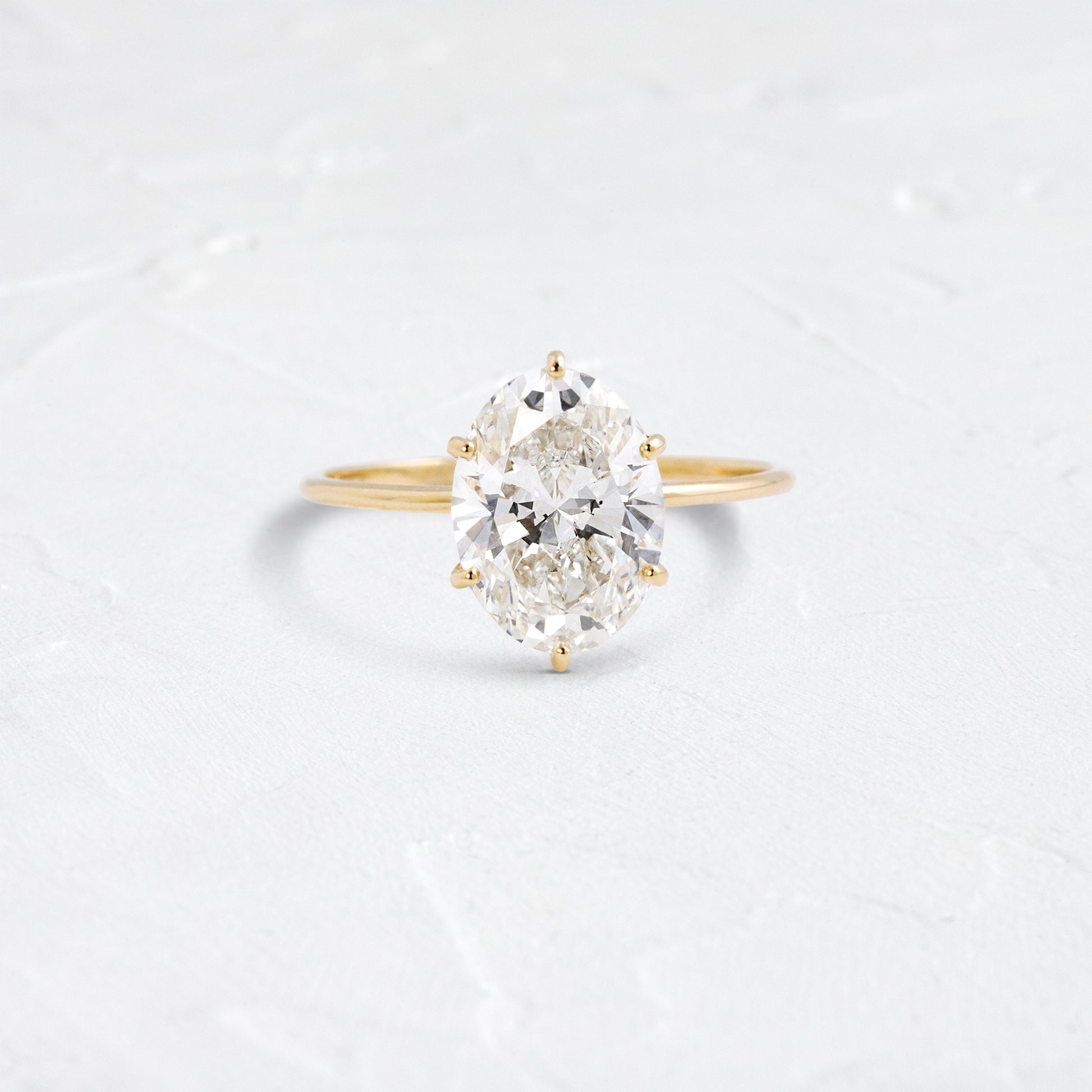 Solitaire Six Prong-Oval Lab Grown Diamond Engagement Ring