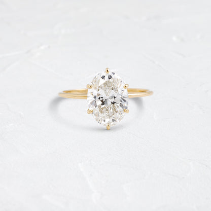 Solitaire Six Prong-Oval Lab Grown Diamond Engagement Ring