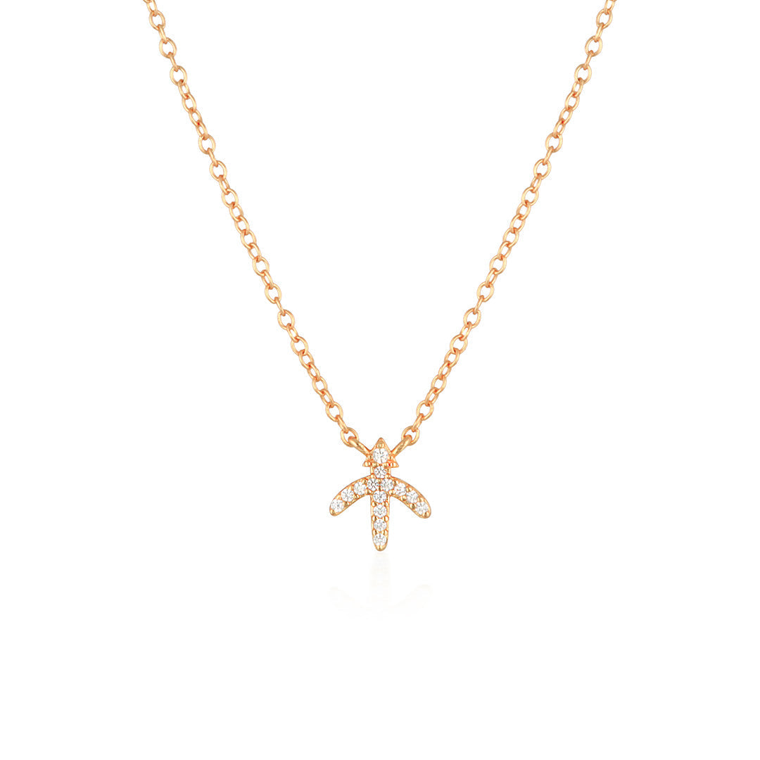 0.07 TCW Round Lab-Grown Diamond Sagittarius Necklace Charm in Gold 6