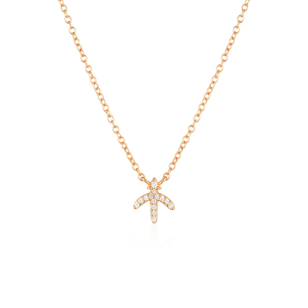 0.07 TCW Round Lab-Grown Diamond Sagittarius Necklace Charm in Gold