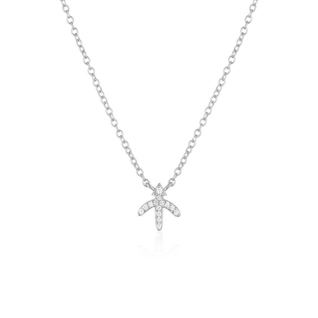 0.07 TCW Round Lab-Grown Diamond Sagittarius Necklace Charm in Gold