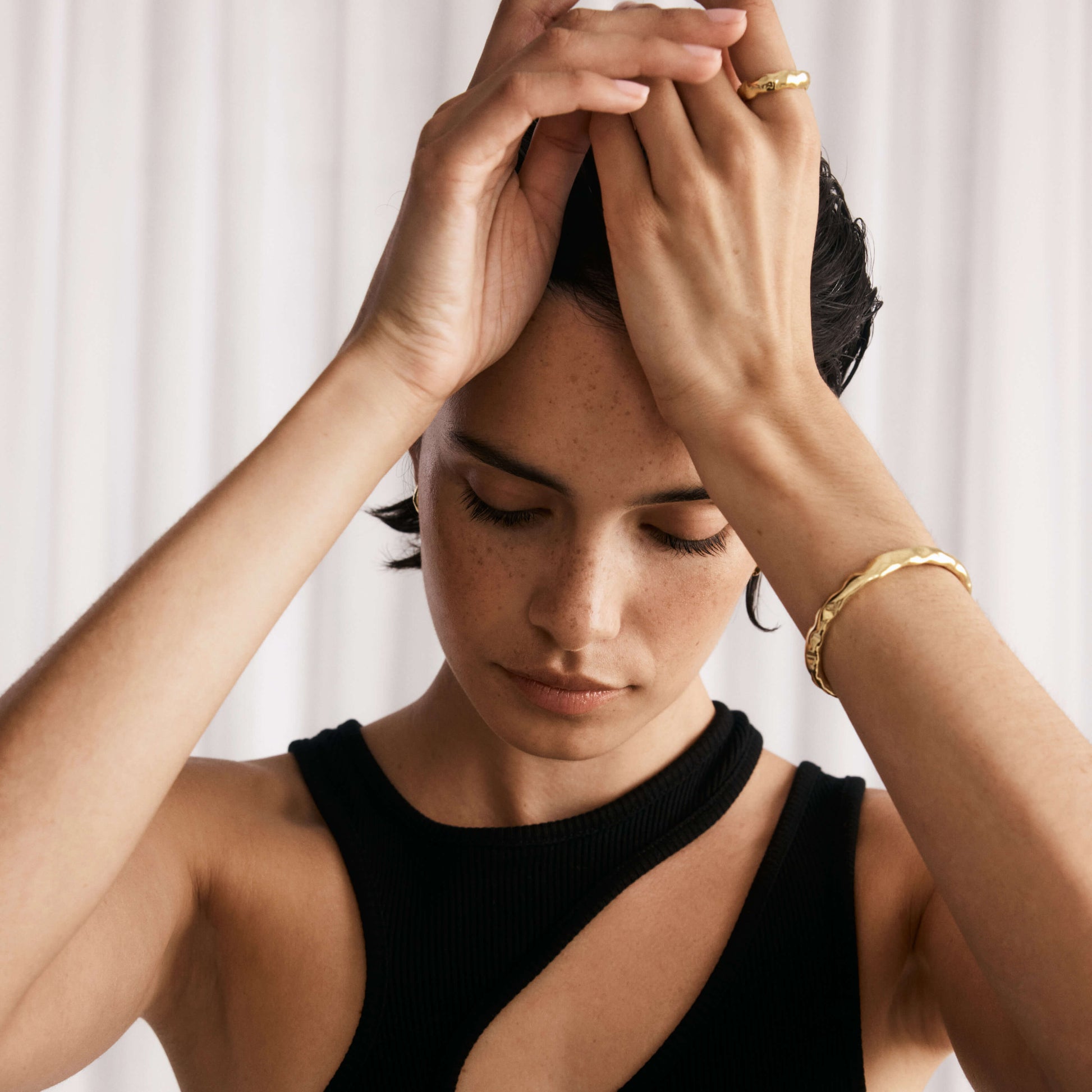 Golden Elegance: Textured Open Cuff Bracelet 8