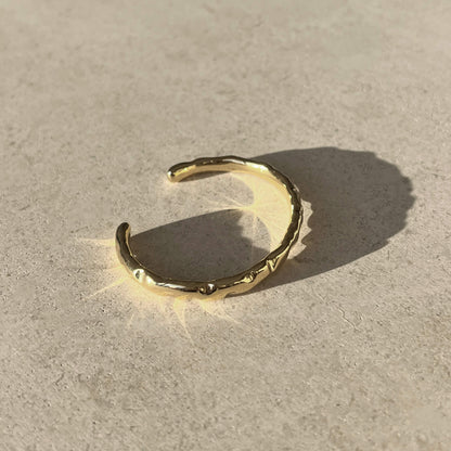 Golden Elegance: Textured Open Cuff Bracelet 5