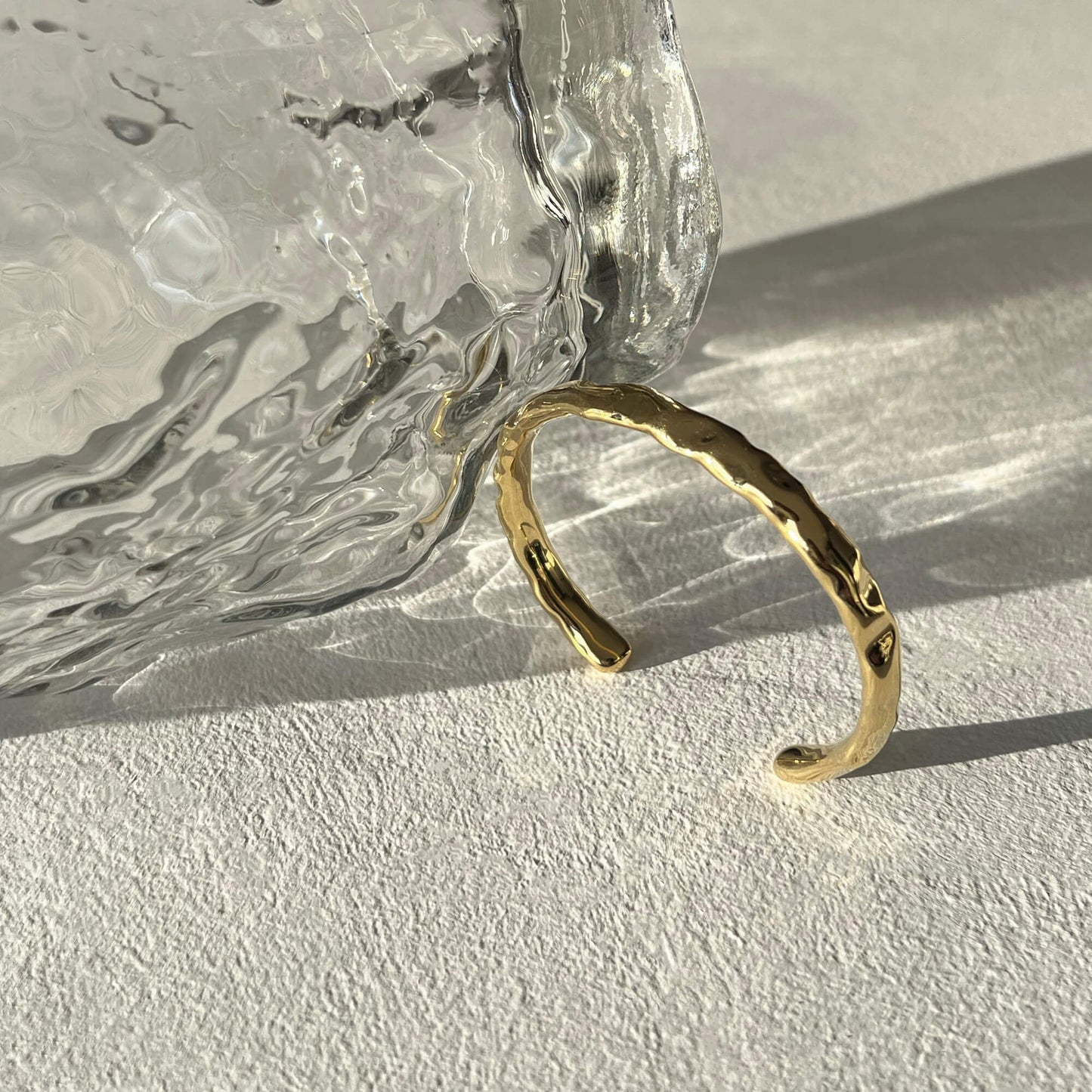 Golden Elegance: Textured Open Cuff Bracelet 12