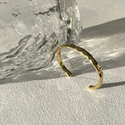 Golden Elegance: Textured Open Cuff Bracelet 12
