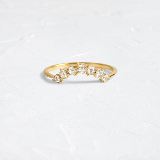 Curved Pave- 0.25 CT Round Lab Grown Diamond Wedding Band