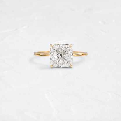 Criss Cross & Dainty Pave-Cushion Lab Grown Diamond Engagement Ring