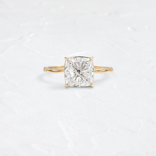Criss Cross & Dainty Pave-Cushion Lab Grown Diamond Engagement Ring