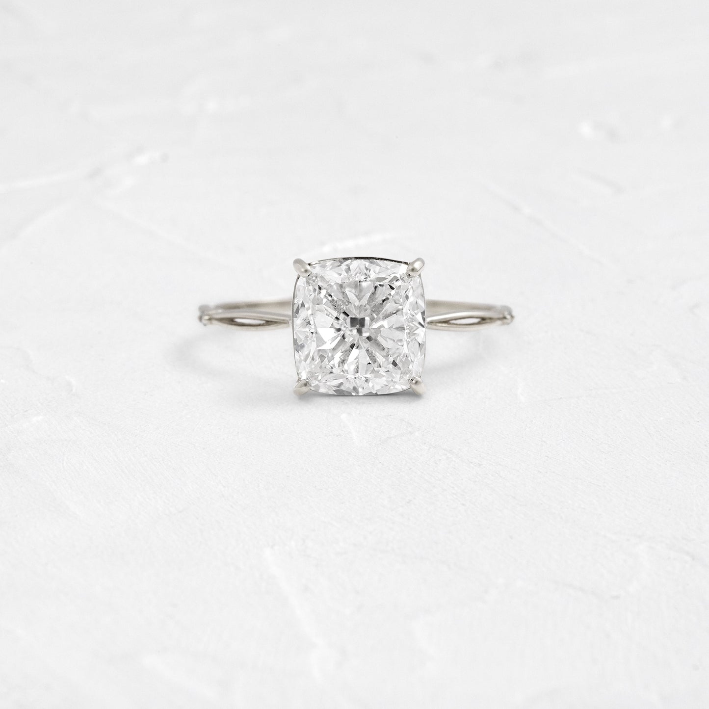 Criss Cross & Dainty Pave-Cushion Lab Grown Diamond Engagement Ring