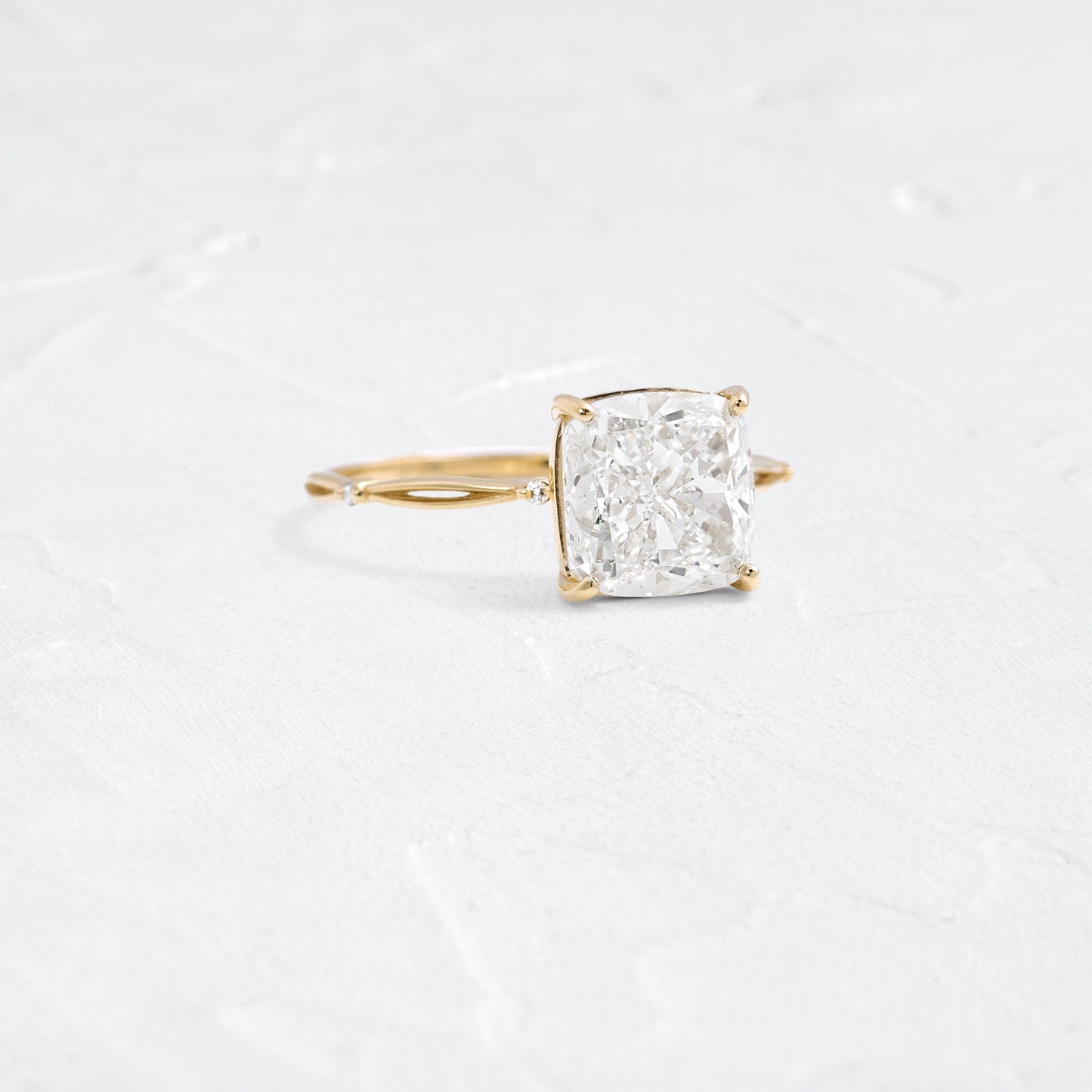Criss Cross & Dainty Pave-Cushion Lab Grown Diamond Engagement Ring