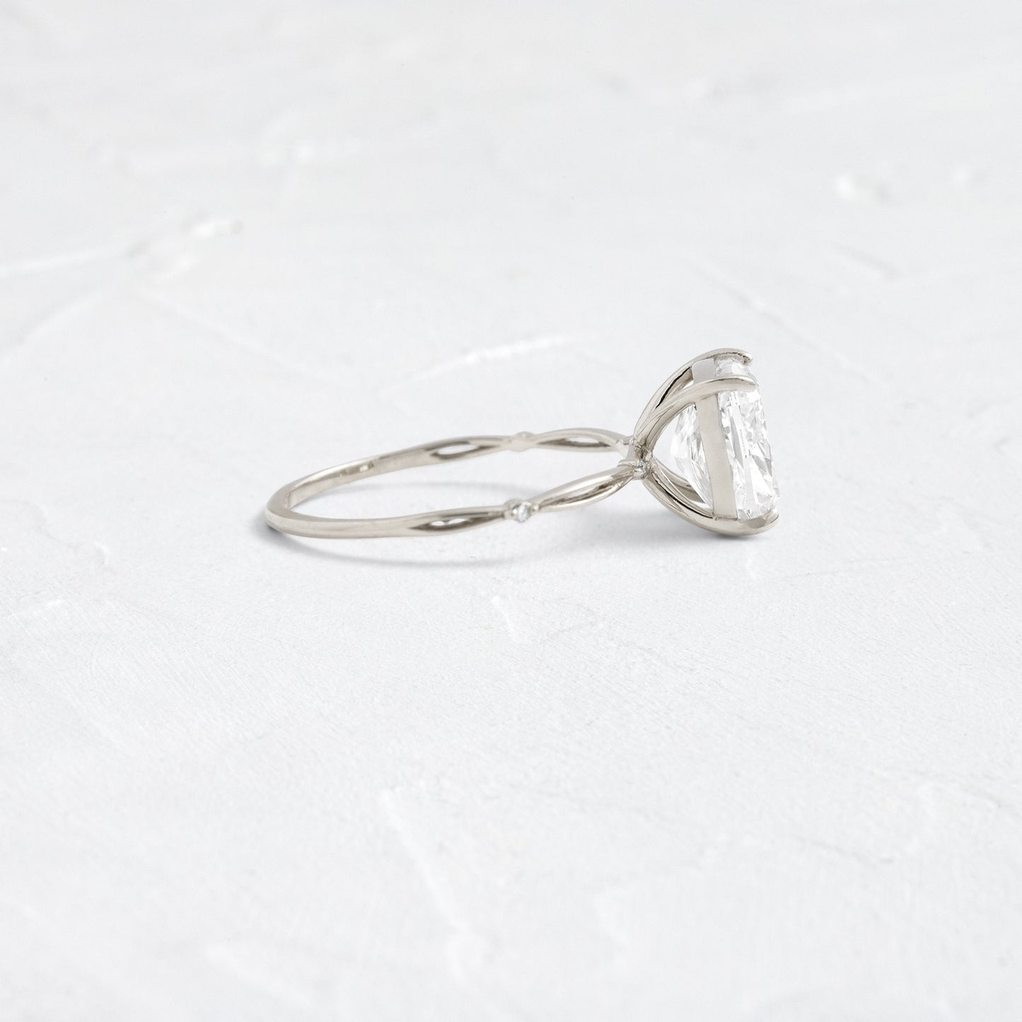 Criss Cross & Dainty Pave-Cushion Lab Grown Diamond Engagement Ring