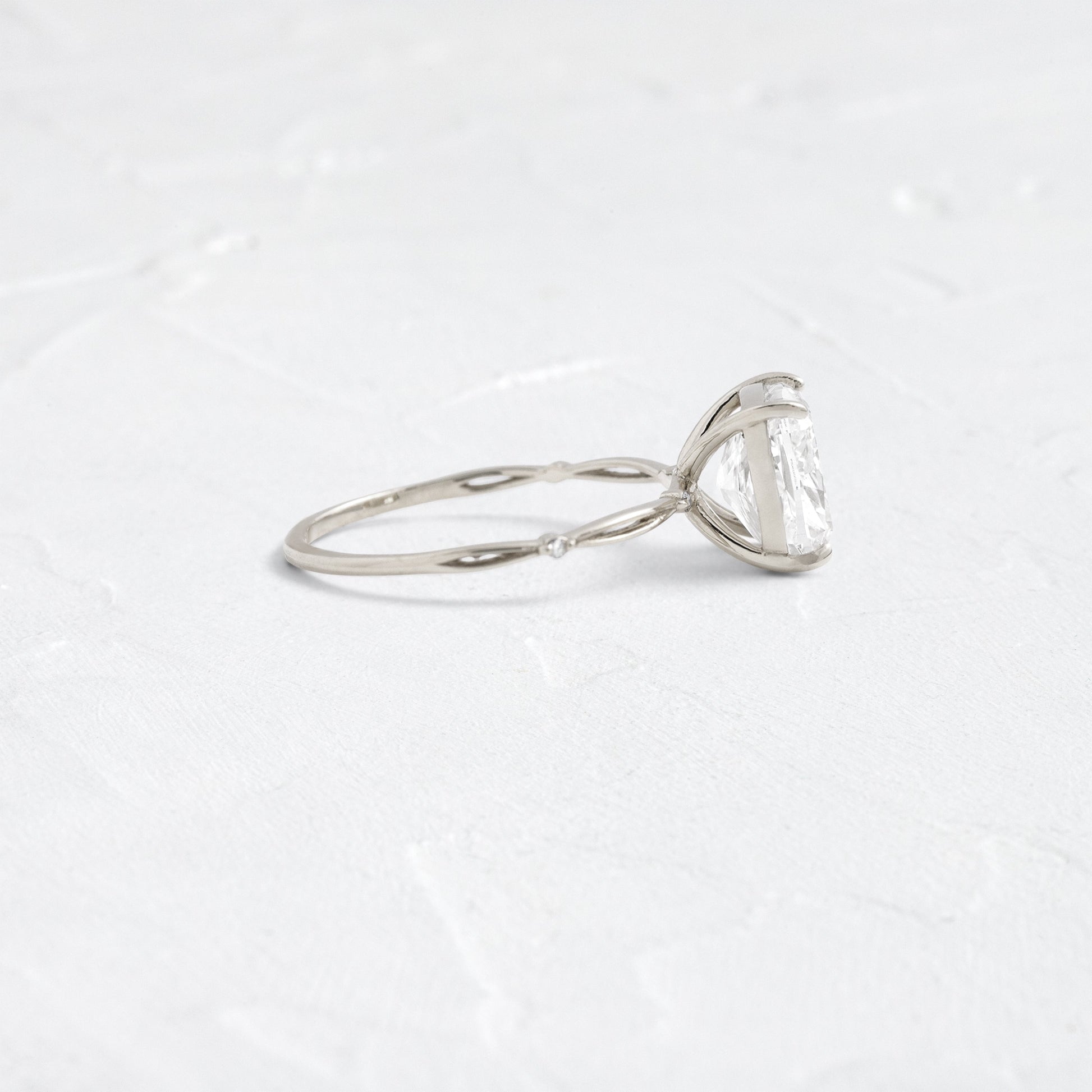 Criss Cross & Dainty Pave-Cushion Lab Grown Diamond Engagement Ring