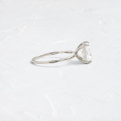Criss Cross & Dainty Pave-Cushion Lab Grown Diamond Engagement Ring