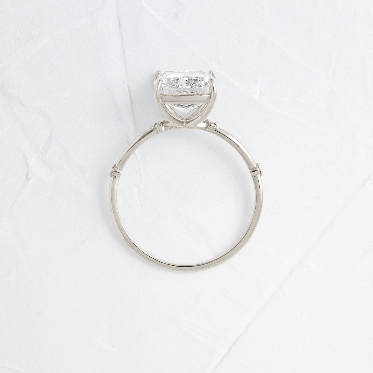 Criss Cross & Dainty Pave-Cushion Lab Grown Diamond Engagement Ring