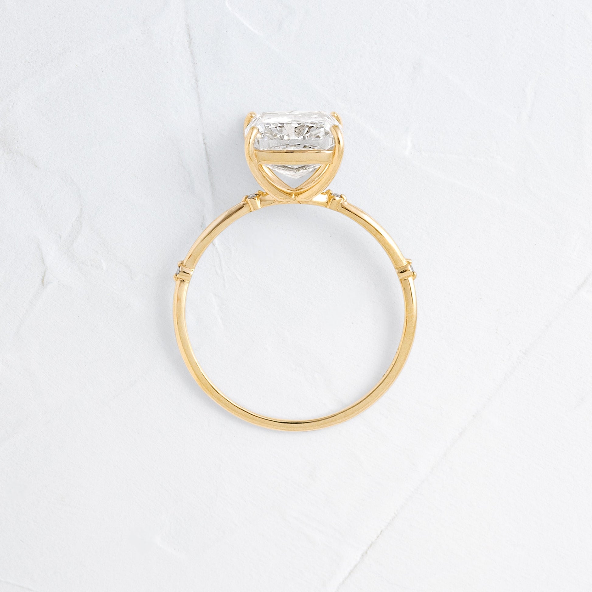 Criss Cross & Dainty Pave-Cushion Lab Grown Diamond Engagement Ring
