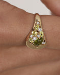 Load image into Gallery viewer, 0.30 TCW Oval Peridot Lab Made Diamond Half Eternity Wedding Band
