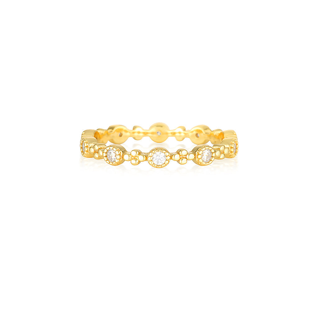 Elegant 0.15 TCW Round Lab-Grown Diamond Gold Wedding Band 1