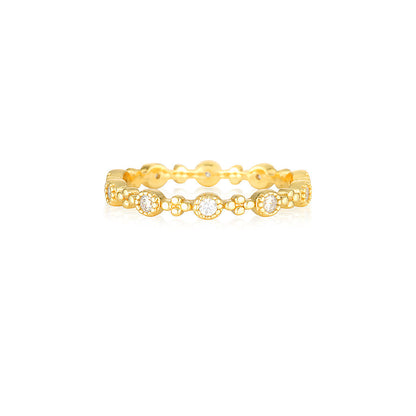 Elegant 0.15 TCW Round Lab-Grown Diamond Gold Wedding Band 1