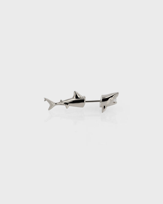 Shark Design 0.02 TCW Round Lab Grown Diamond Stud Earrings