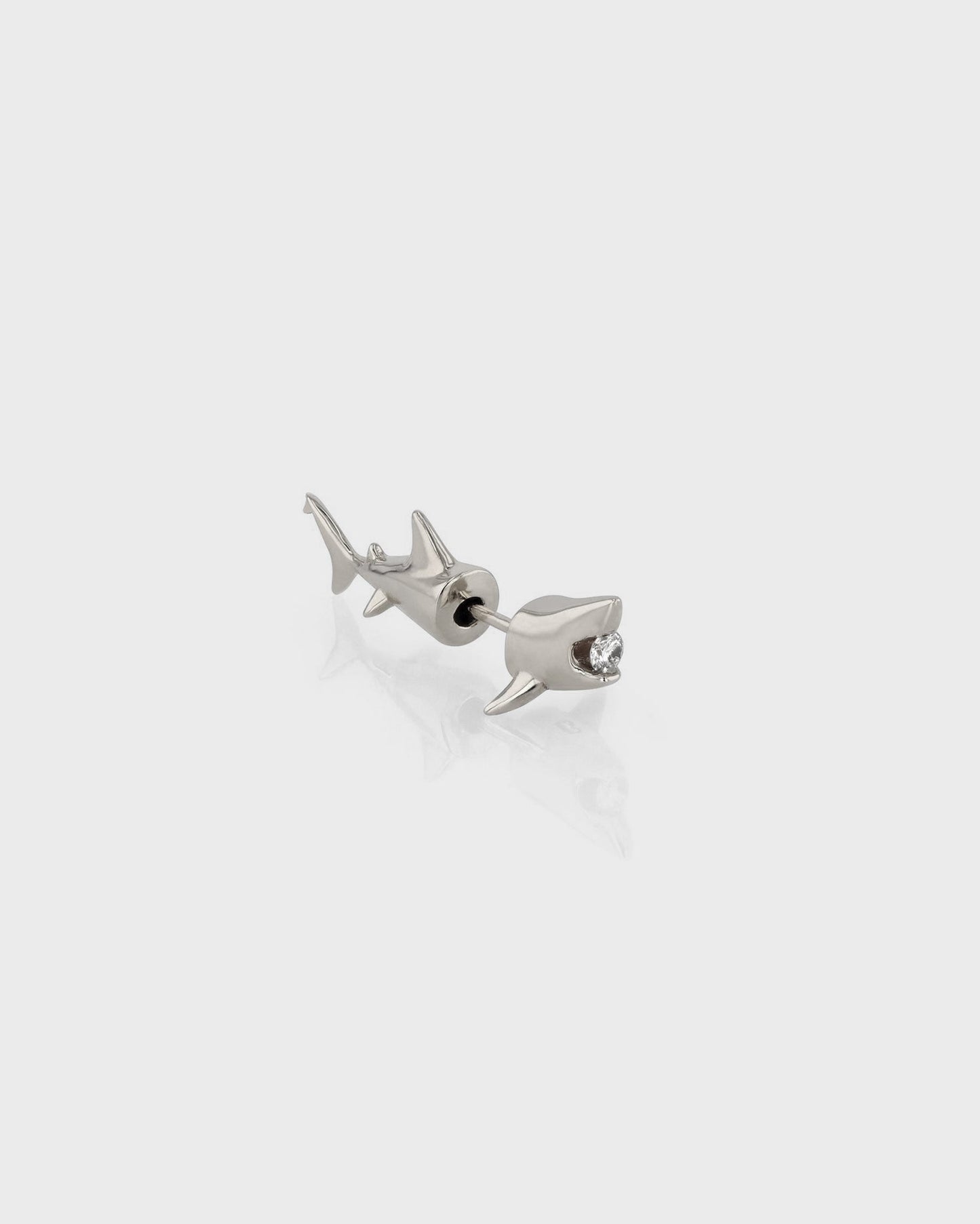 Shark Design 0.02 TCW Round Lab Grown Diamond Stud Earrings 1