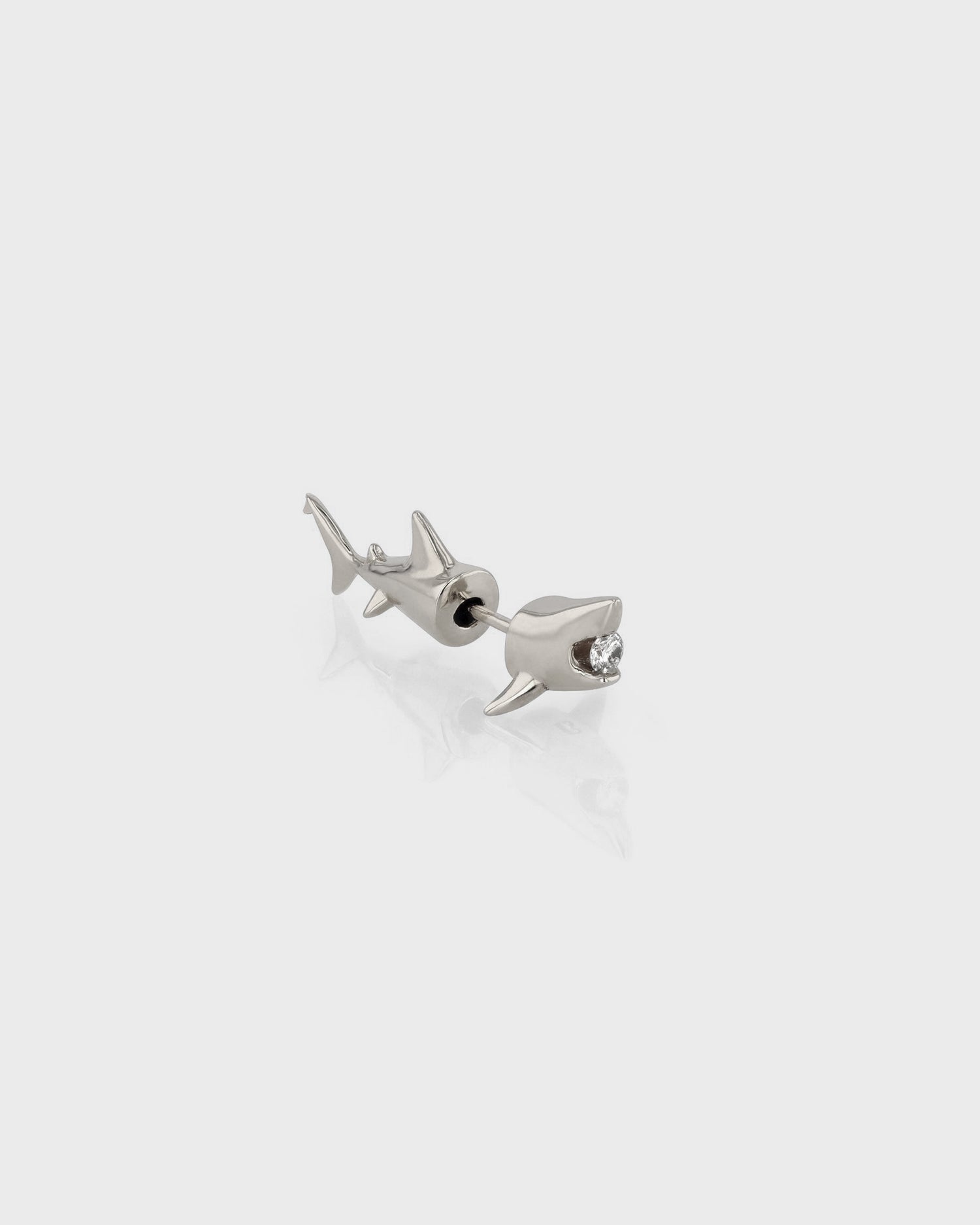 Shark Design 0.02 TCW Round Lab Grown Diamond Stud Earrings