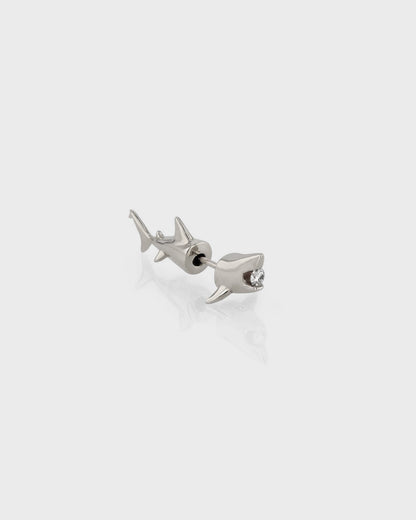 Shark Design 0.02 TCW Round Lab Grown Diamond Stud Earrings 1