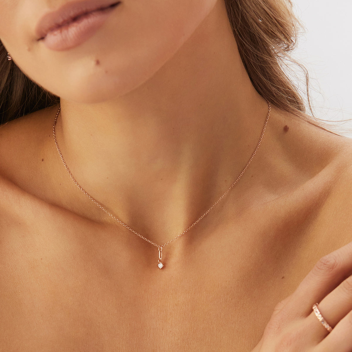 Elegant 0.06 TCW Round Lab-Grown Diamond Pendant Necklace 6