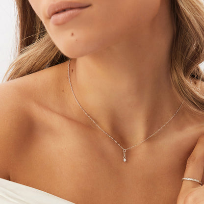 Elegant 0.06 TCW Round Lab-Grown Diamond Pendant Necklace 3