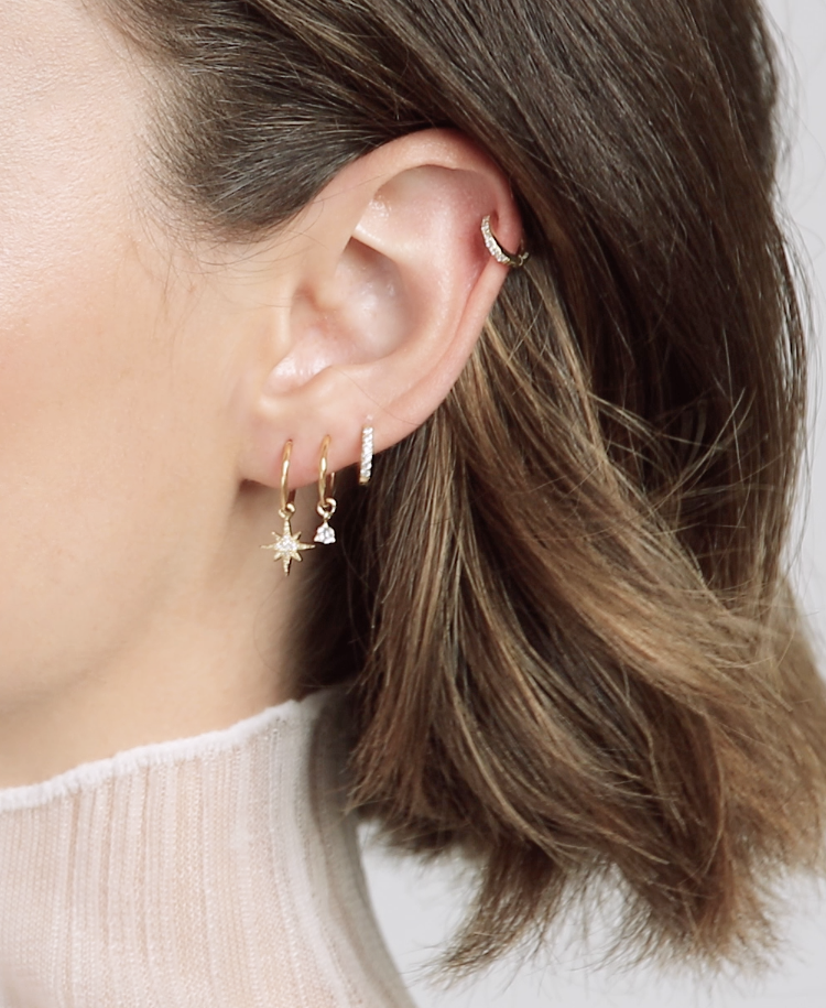 Dainty 0.02 TCW Round Lab-Grown Diamond Hoop Earrings