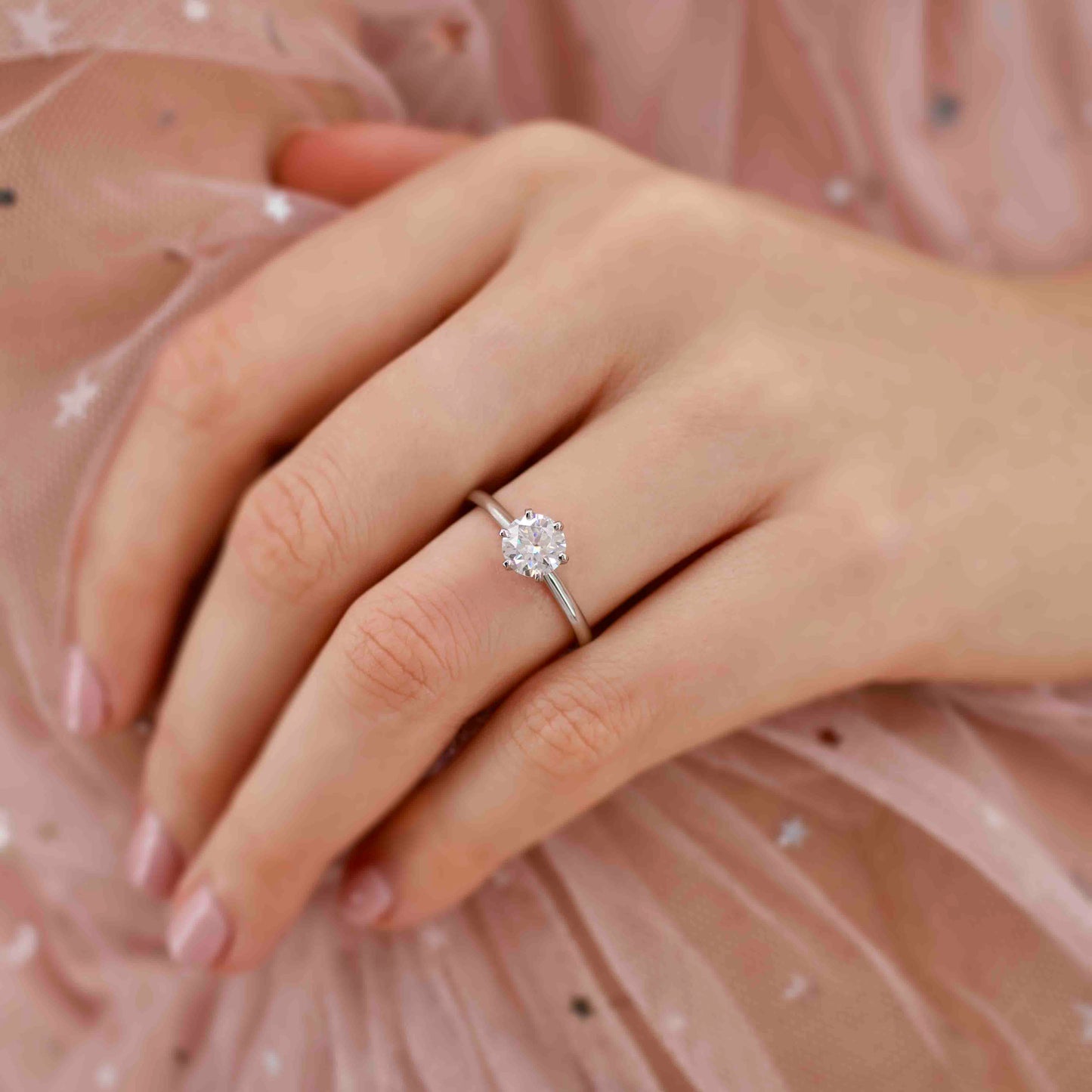 1.0 CT Round Lab-Grown Diamond Solitaire Engagement Ring 6
