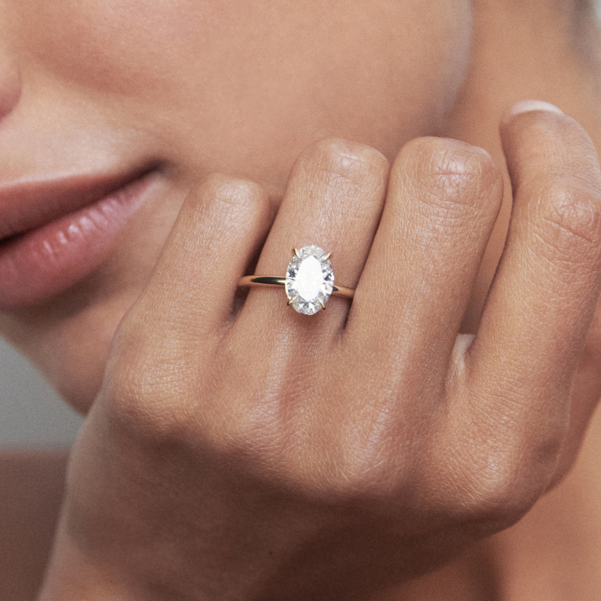 Solitaire-Oval Lab Grown Diamond Engagement Ring