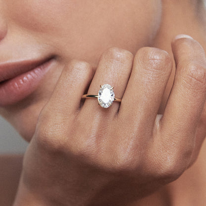 Solitaire-Oval Lab Grown Diamond Engagement Ring