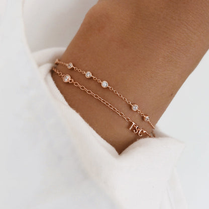 Elegant 0.05 TCW Round Lab-Grown Diamond Chain Bracelet 7