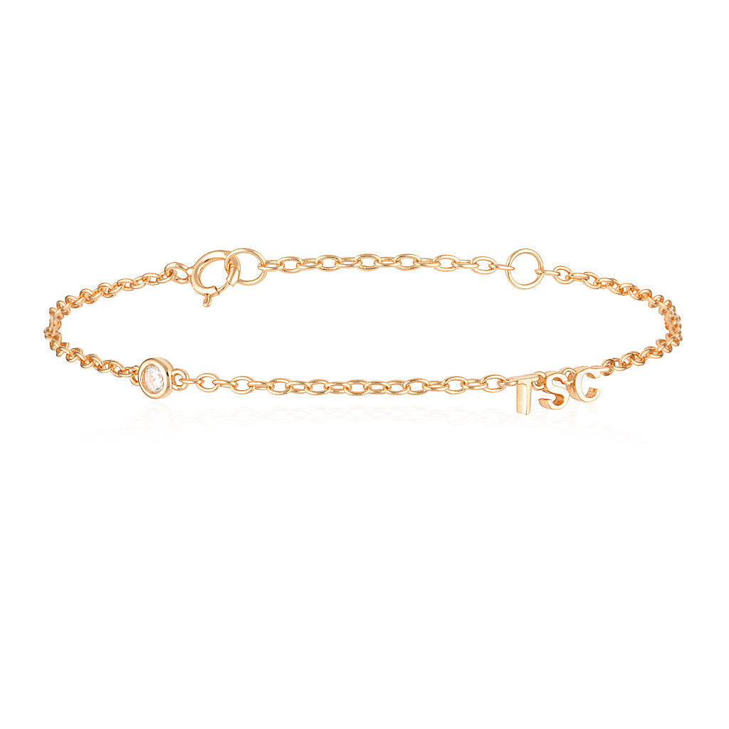 Elegant 0.05 TCW Round Lab-Grown Diamond Chain Bracelet