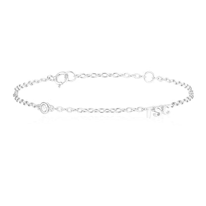 Elegant 0.05 TCW Round Lab-Grown Diamond Chain Bracelet 1