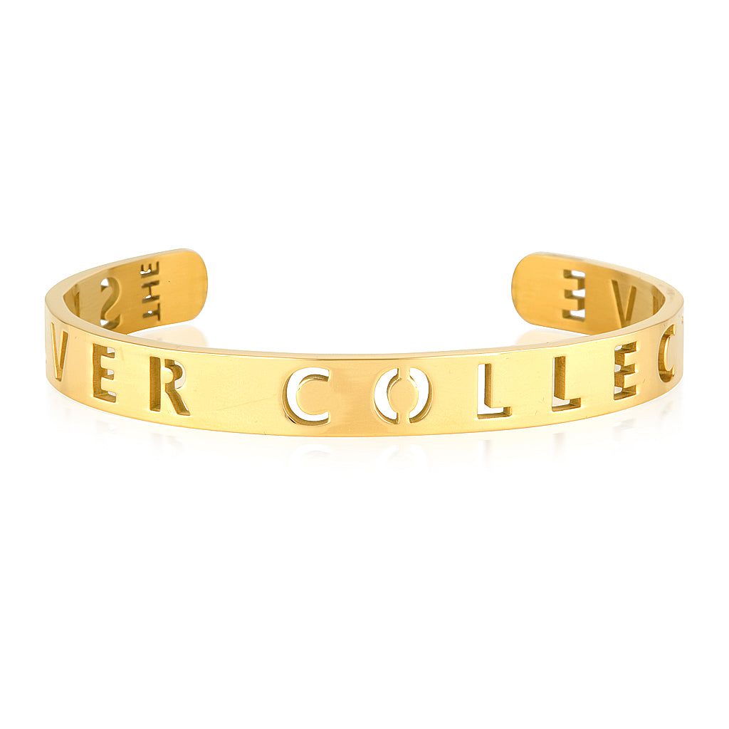 Elegant Personalized Gold Cutout Cuff Bracelet