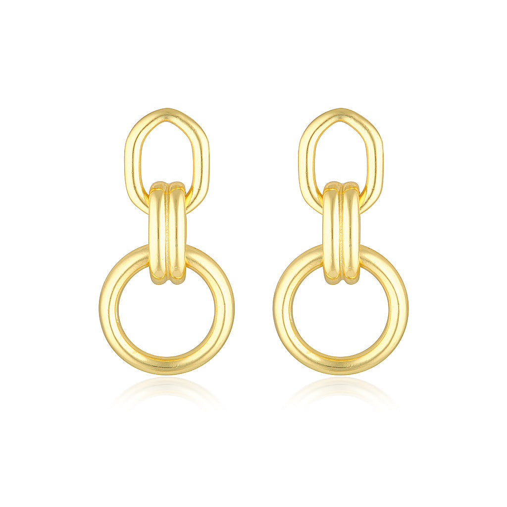 Elegant Silver Double Hoop Earrings 9