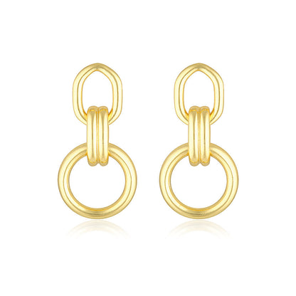 Elegant Silver Double Hoop Earrings 9