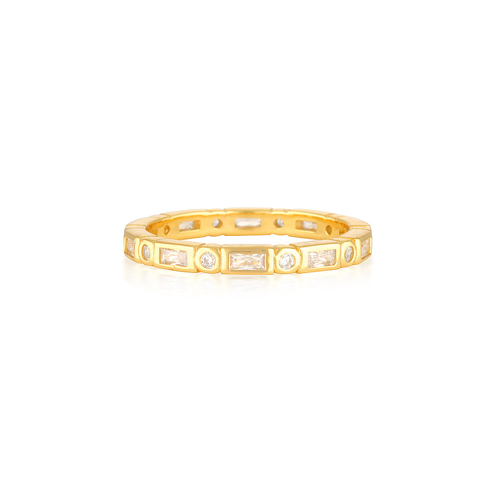 0.30 TCW Round & Baguette Lab-Grown Diamond Full Eternity Wedding Band