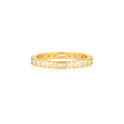 0.30 TCW Round & Baguette Lab-Grown Diamond Full Eternity Wedding Band 1